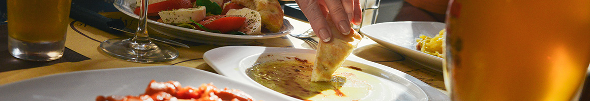 Eating Mediterranean Middle Eastern at Cafe Elegante restaurant in Burbank, CA.